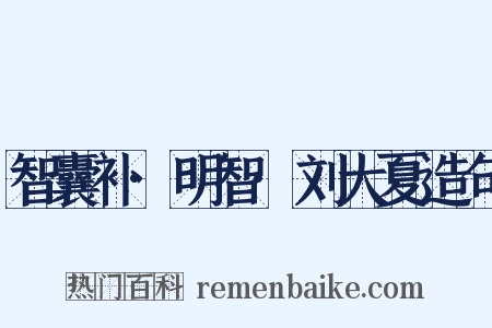 智囊补·明智·刘大夏造句是什么意思的图片